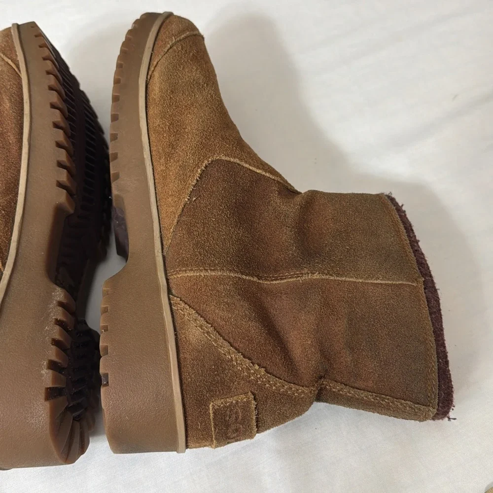 Sorel Meadow Women's 11 M Ankle Boots Brown Waterproof Suede NL2189-286 Side Zip